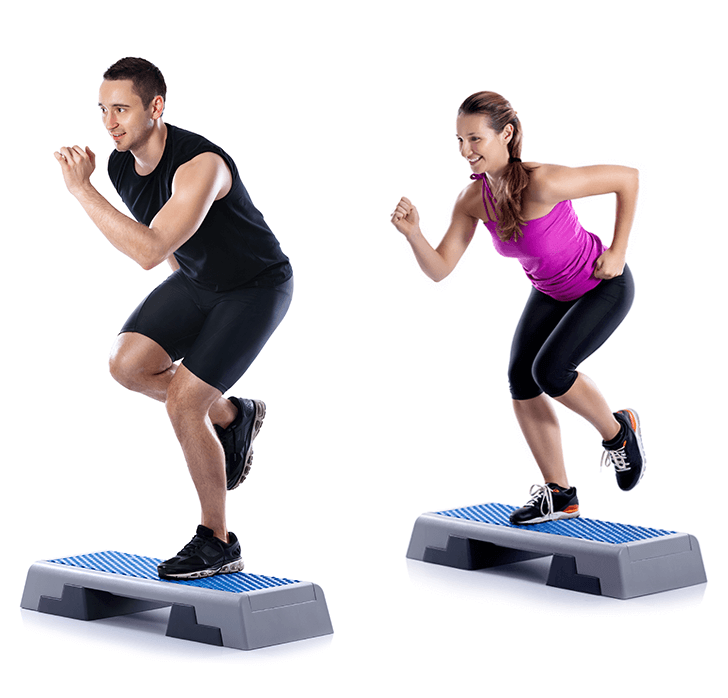 Lady Doing Step Class